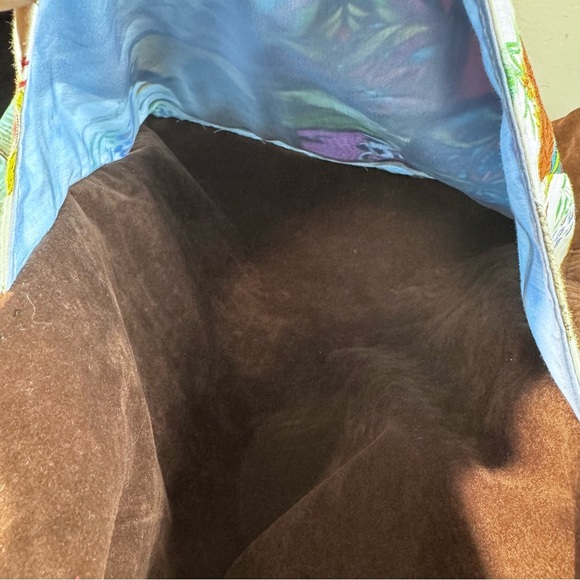 Vintage Handmade Patchwork Velvet Brown Totr - Picture 12 of 14